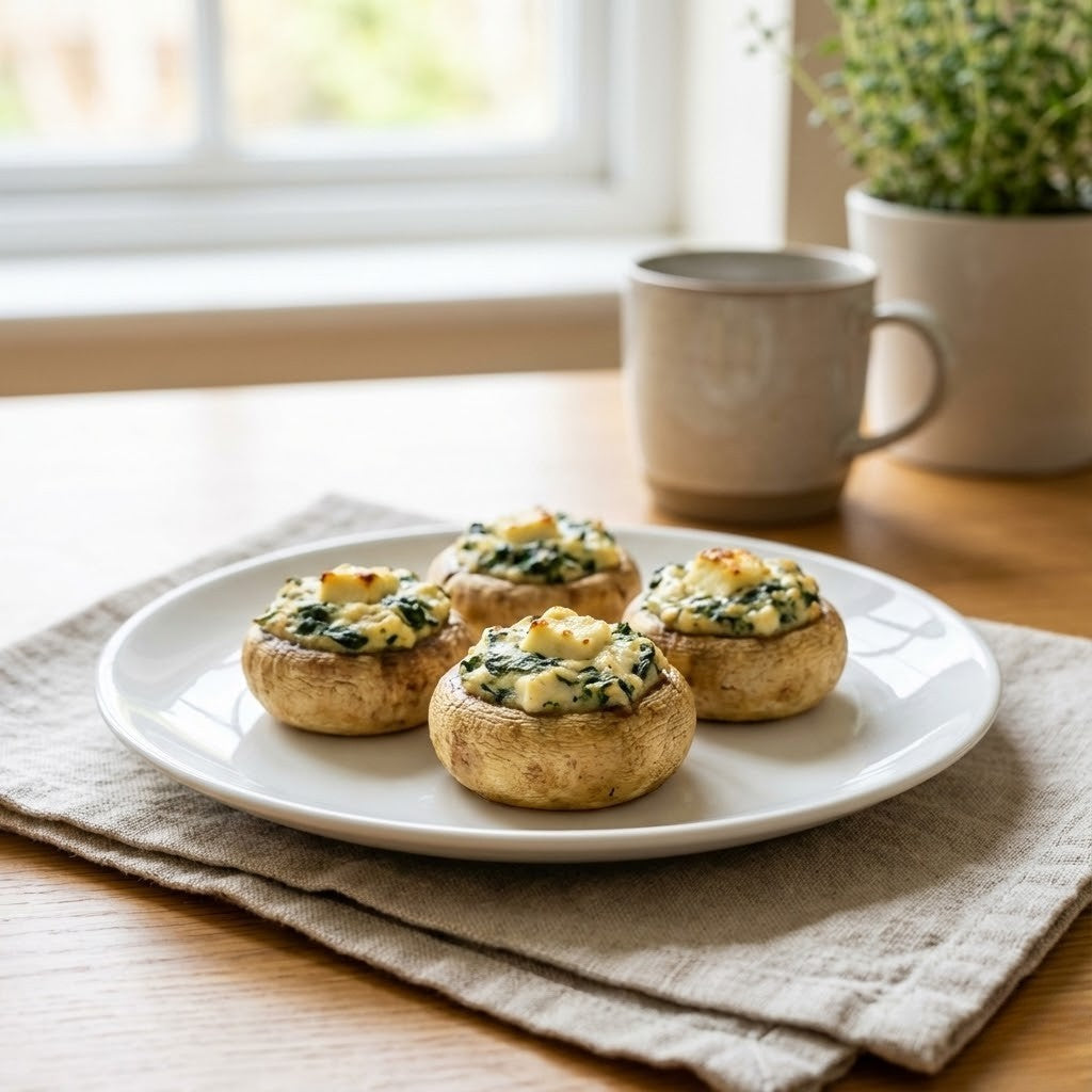 Paneer Stuffed Mushrooms