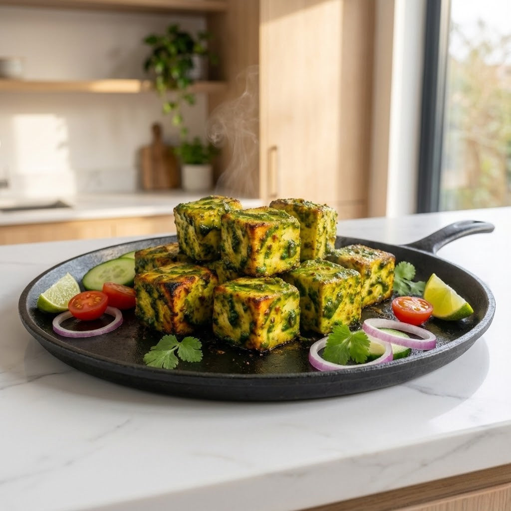 Chilli Chutney Paneer Tikka on Tawa
