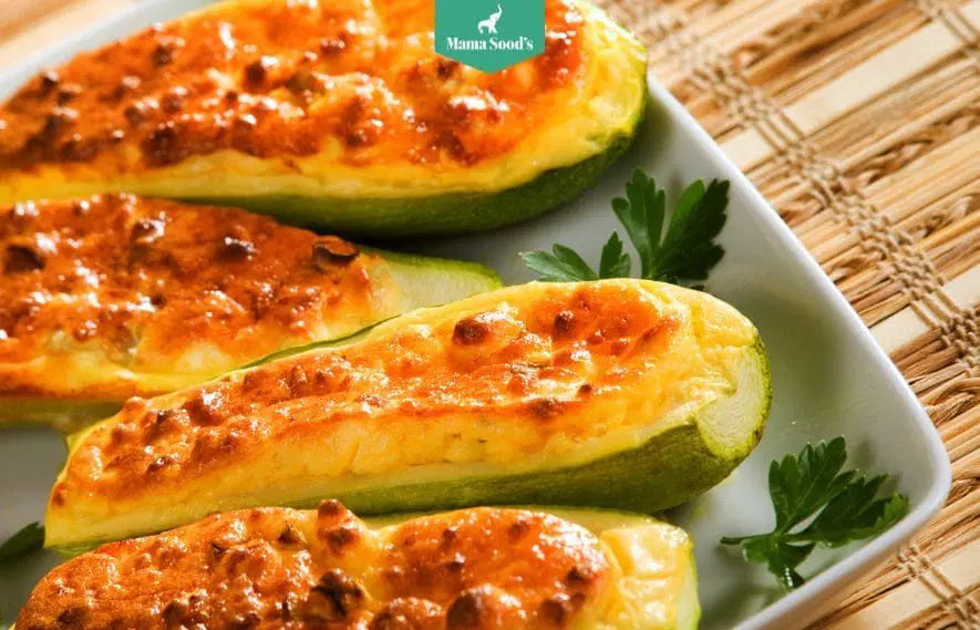 Baked Chilli Cheesy Stuffed Courgette